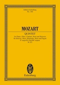 Mozart: Quintet Eb major KV 452 (Study Score) published by Eulenburg